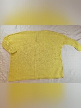 Pure Handknit Womens Yellow Pullover Oversized Knit Sweater Size M/L